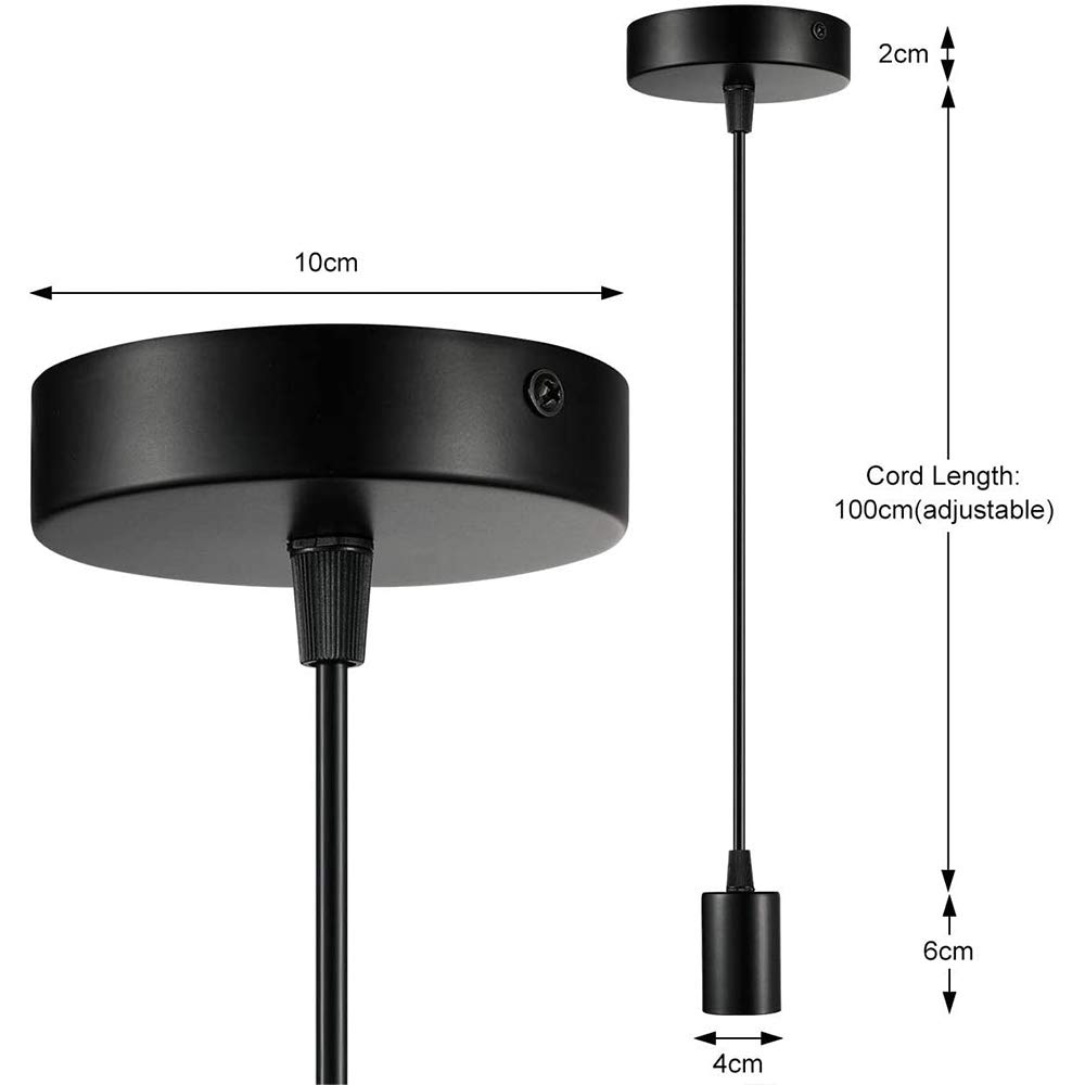 Metaal kroonluchter - Industrie hanglamp - Zwart - Met 8 pcs lampvoeten