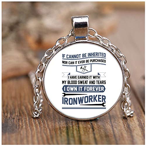 OMANECK Gift for Ironworker Necklaces, Being an Ironworker Necklace Nickel (Necklace - Nickel - White)