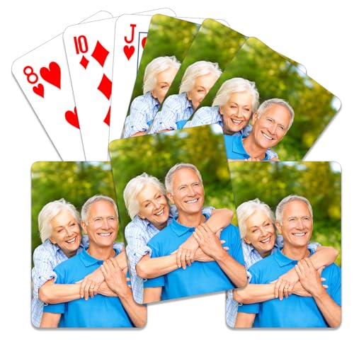 KOMVIOO Personalized Playing Cards with Logo Photos and Names Party