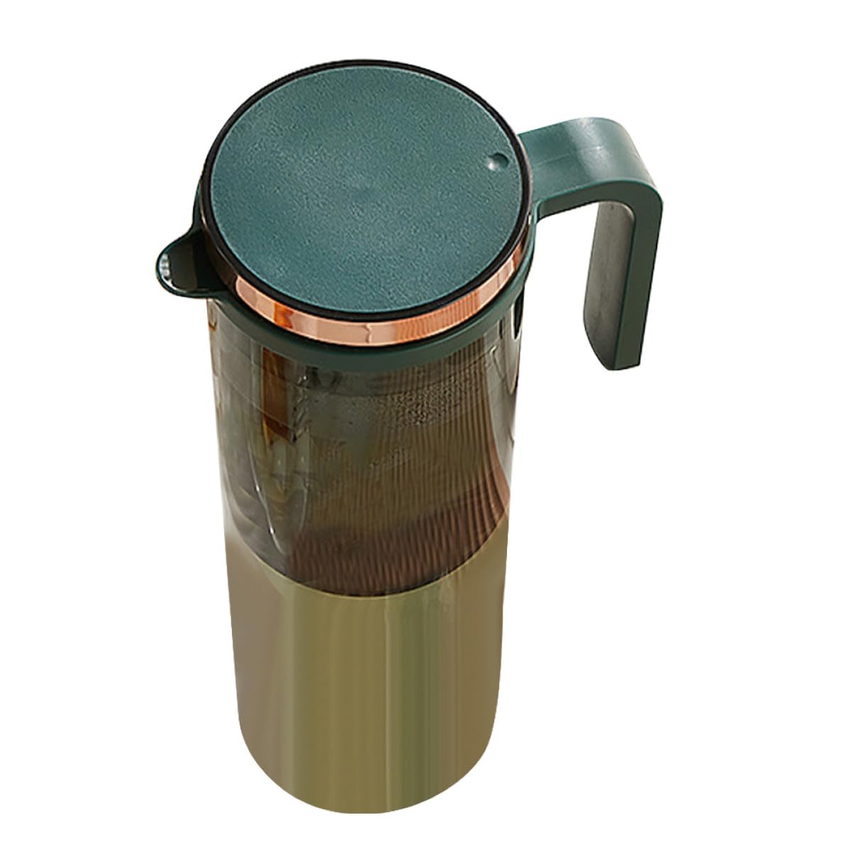 Veemoon Jarra para Agua Fría de Gran Capacidad 2l, Resistente al Calor, Color Verde Oscuro, Tetera Sellada para Hogar y Oficina, Botella para Almacenar y Servir Bebidas en Fiestas