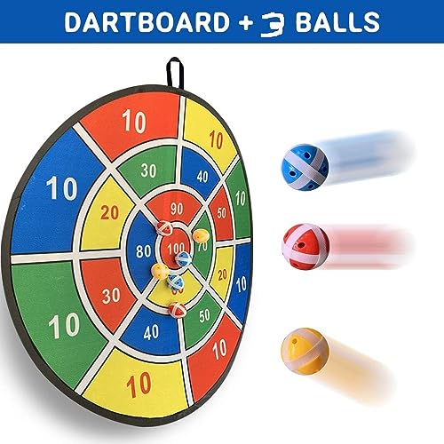 Image of Double Sided Professional Dart Boards for Adults and Kids, Man Cave Stuff Outdoor Game with 3 Sticky Balls, Indoor Leisure Sport in Office, Family
