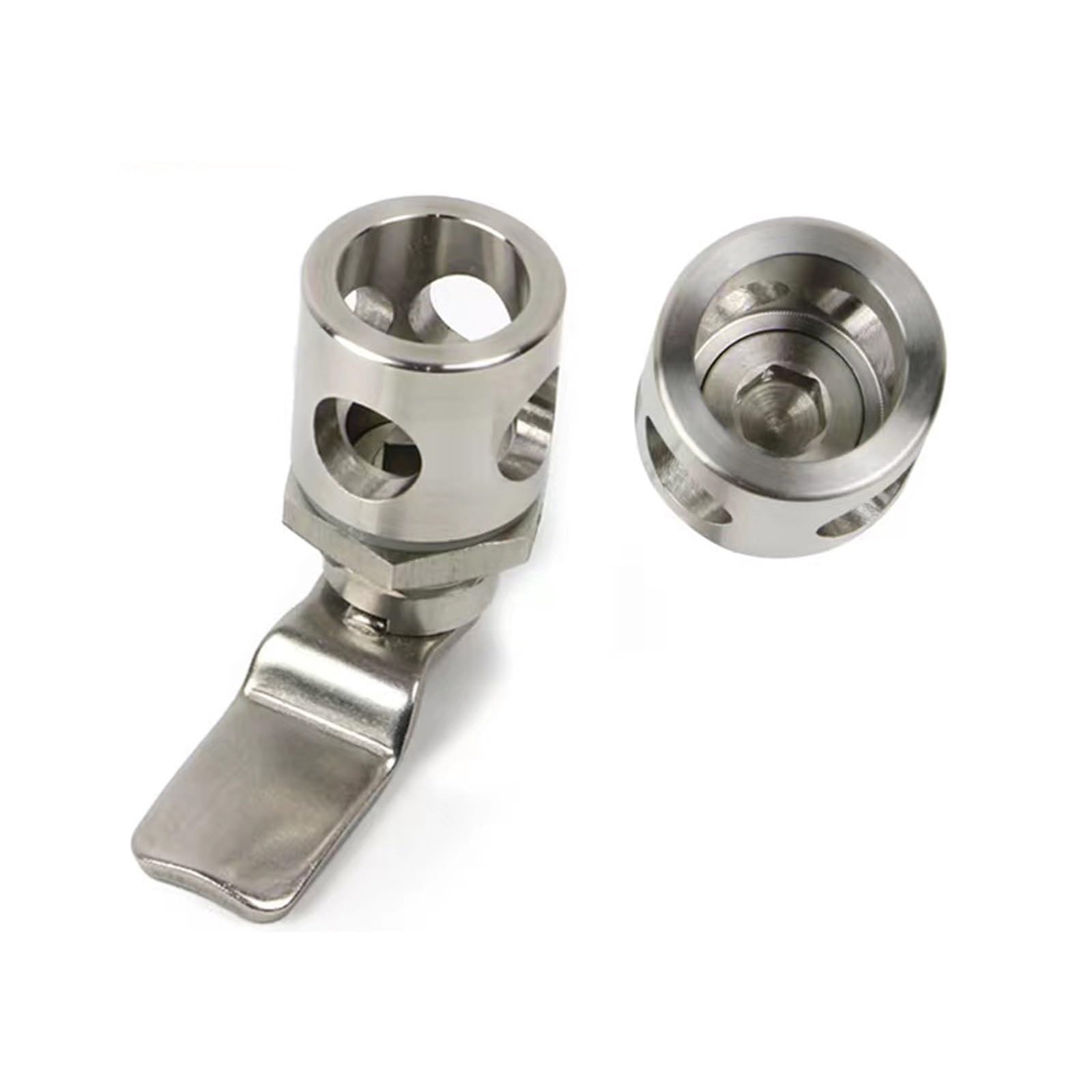 Zinc Alloy Quarter Turn Cam Lock with Padlock Hole Stainless Steel Door LatchMS705-10 1Pcs