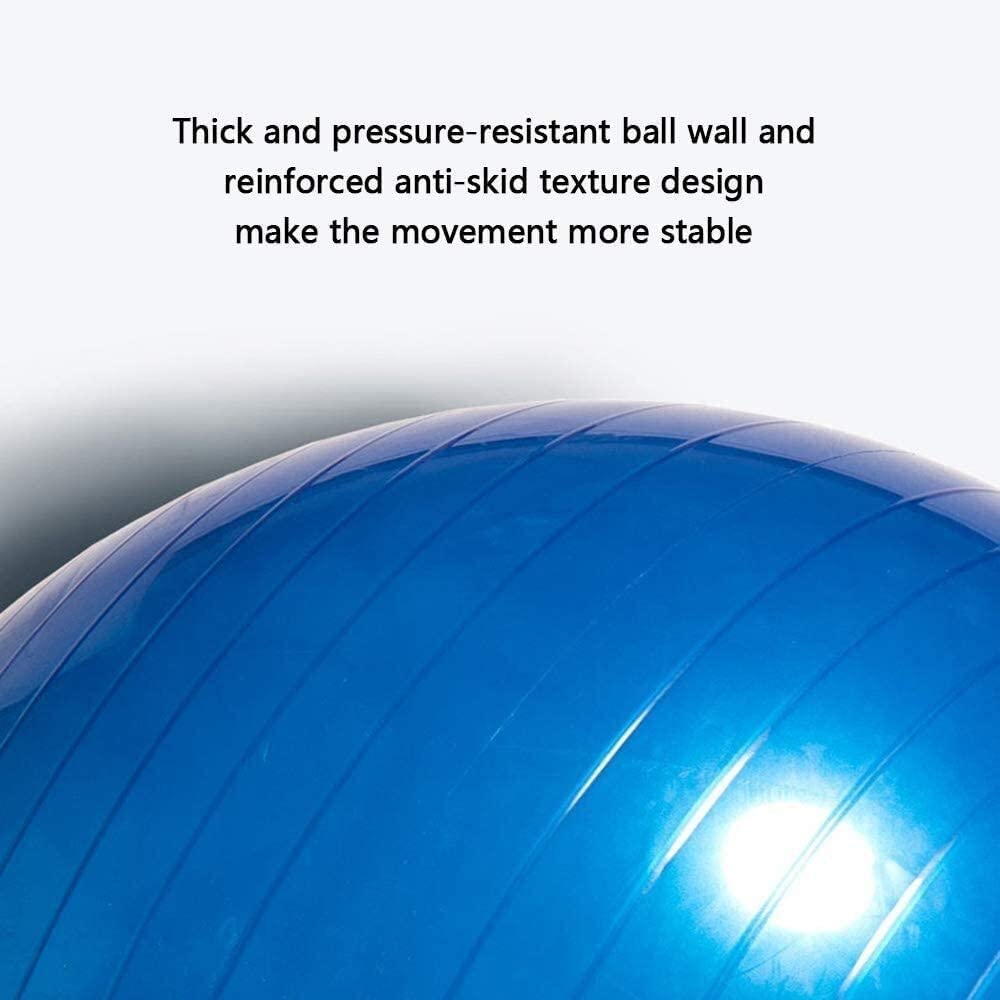 ELzEy Pelota de Fitness Pelota de Yoga Pilates Ejercicio Fitness Pelota con Bomba de Aire hogar Oficina Fitness Equilibrio Entrenamiento Nacimiento Ayuda Pelota (Color : BLU, Size : 65cm)