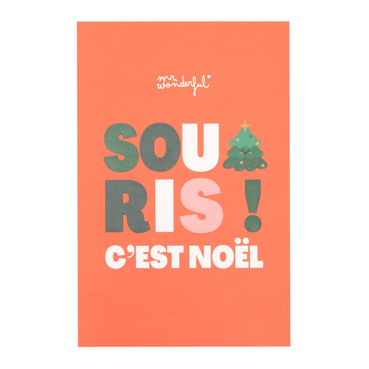 Mr. Wonderful - Christmas Card - Mouse! It's Christmas - Funny Christmas Card - With Embossed Letters