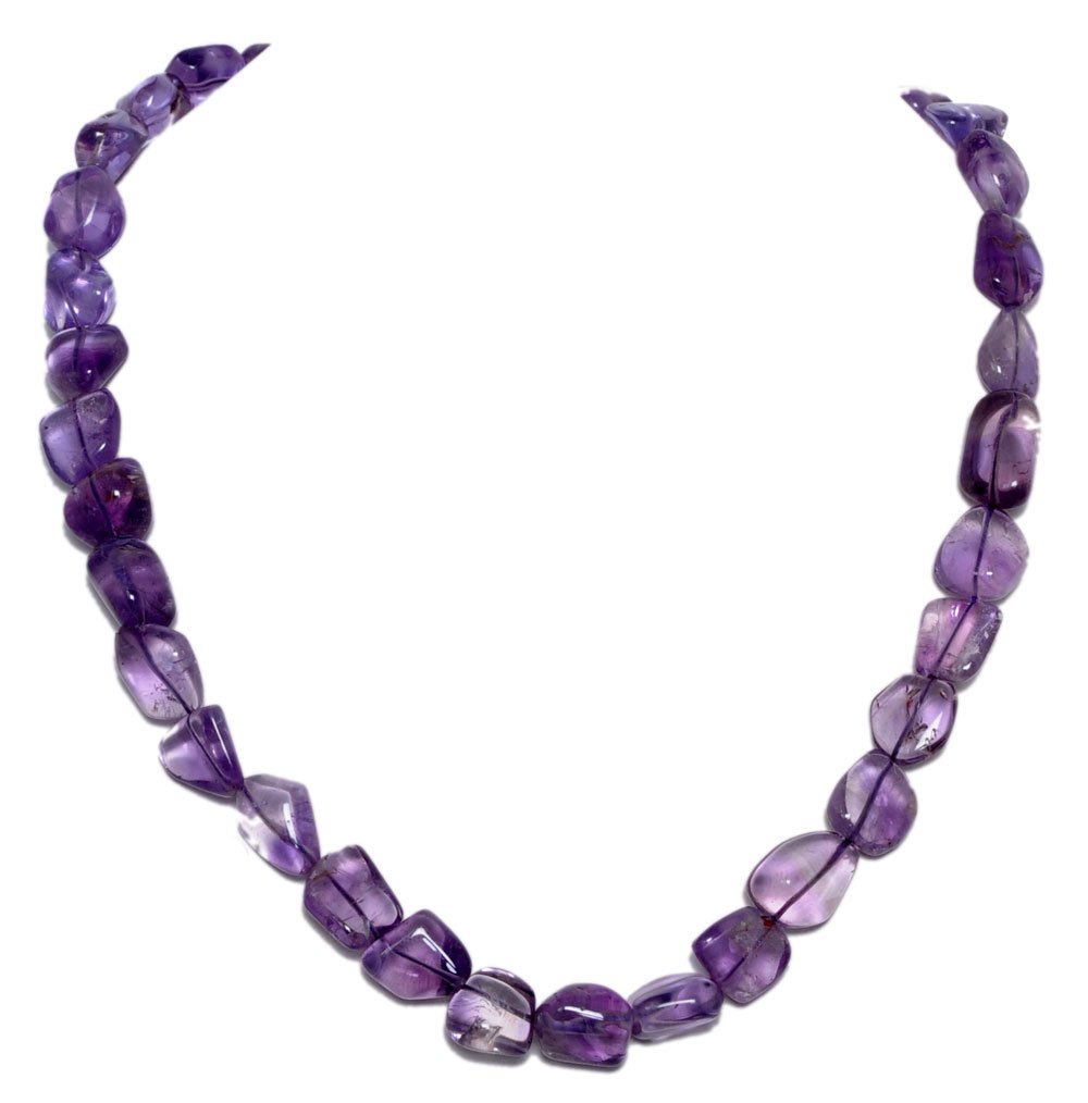 gehna Natural Amethyst Gemstone Tumble Shaped Bead Strand NS1038-picture-52