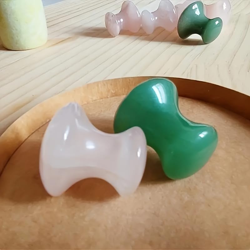 2 peças em forma de cogumelo guasha massagem facial relaxante ferramenta de cuidados com