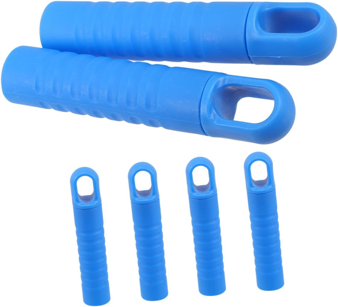 6pcs Mop Handle Covers Non-Slip Plastic End Caps with Hanging Holes 25mm Blue Mop Rod Handles End Sleeve Replacement for Home and Commercial Cleaning