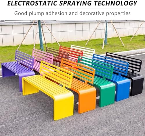 Durable All-Iron Curved Outdoor Bench - Elegant Silver Design, No Assembly Needed, Ready to Use - Perfect for Gardens, Patios, and Balconies (120cm/47in)