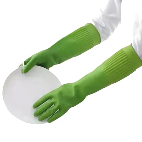 Cleaning Protective Gloves Kitchen Cleaning Gloves Rubber Thickened And Lengthened Household(Orange-38cm,78 * 92cm)