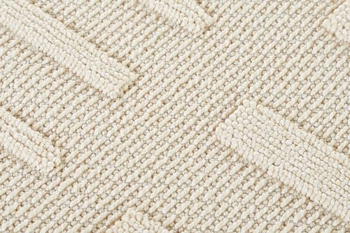 Tapis extérieur résistant aux intempéries TAPISO Rio Loop grand format lavable crème