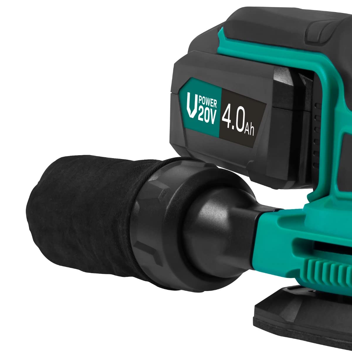 VONROC Ponceuse delta sans fil 20V – Patin triangulaire – Batterie 4.0Ah + chargeur inclus – Avec sac à poussière et 6 feuilles abrasives – Compacte et légère