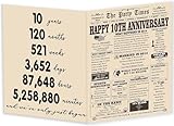 YiKaLus Romantic 10 Years Anniversary Card for Him Her, Vintage Tin Gifts for 10th Anniversary Couples, Sweet Ten Years Wedding Decorations for Husband Wife, Back in 2014