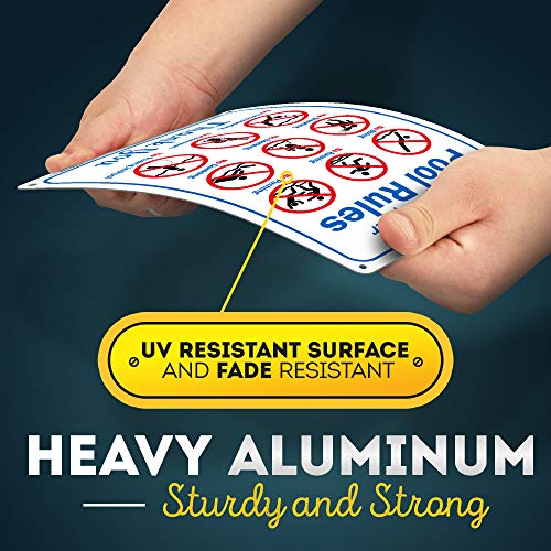 Kindly Obey Our Pool Rules Sign, 10" X 14" 0.40 Aluminum, Fade Resistance, Indoor/Outdoor Use, Usa Made By My Sign Center #TOP4