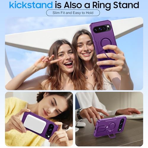 Coque Google Pixel 10 Pro XL antichoc violette à béquille - 3