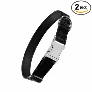 GIANTE Adjustable and Reflective Pet Dog Cat Collar Puppy Neck Buckle Strap S Black