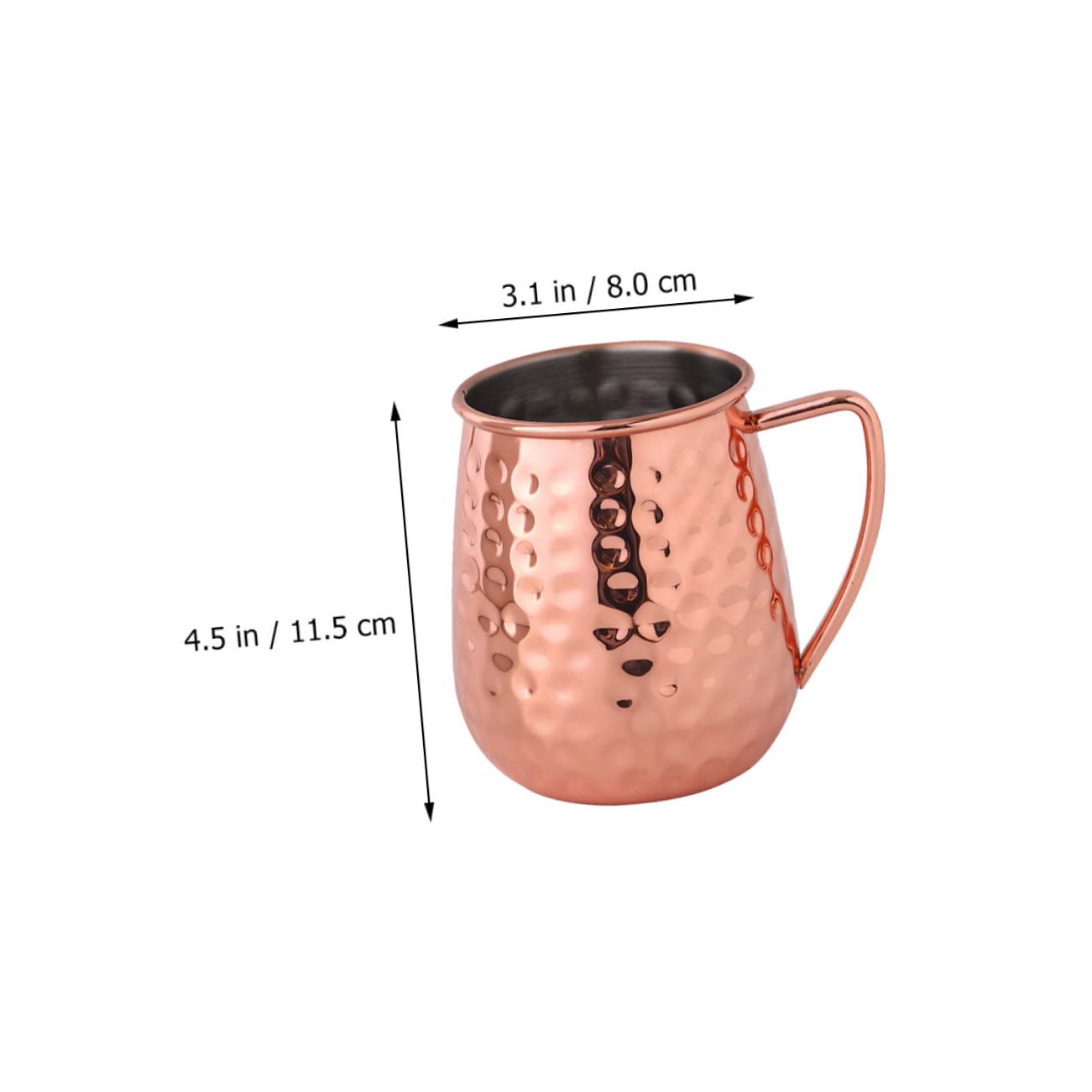 Uonlytech Taza de Acero Inoxidable Martillada para Cócteles Taza para Bar Resistente Capacidad Diseño Práctico y Ligera para Uso Familiar y Profesional