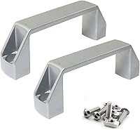 Vista 11 de Paquete de 2 manijas de aleación de aluminio negro rectangular industrial para accesorios de perfil de extrusión de aluminio serie 20, 3.543 in