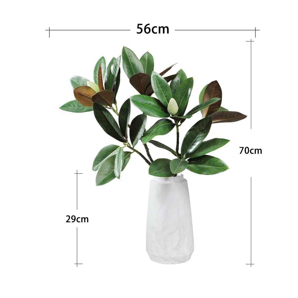 LNGO 35 inch 2 Pieces Faux Magnolia Leaf Artificial Greenry UV Resistant Bushes Shrubs Office Home Outdoor Decoration