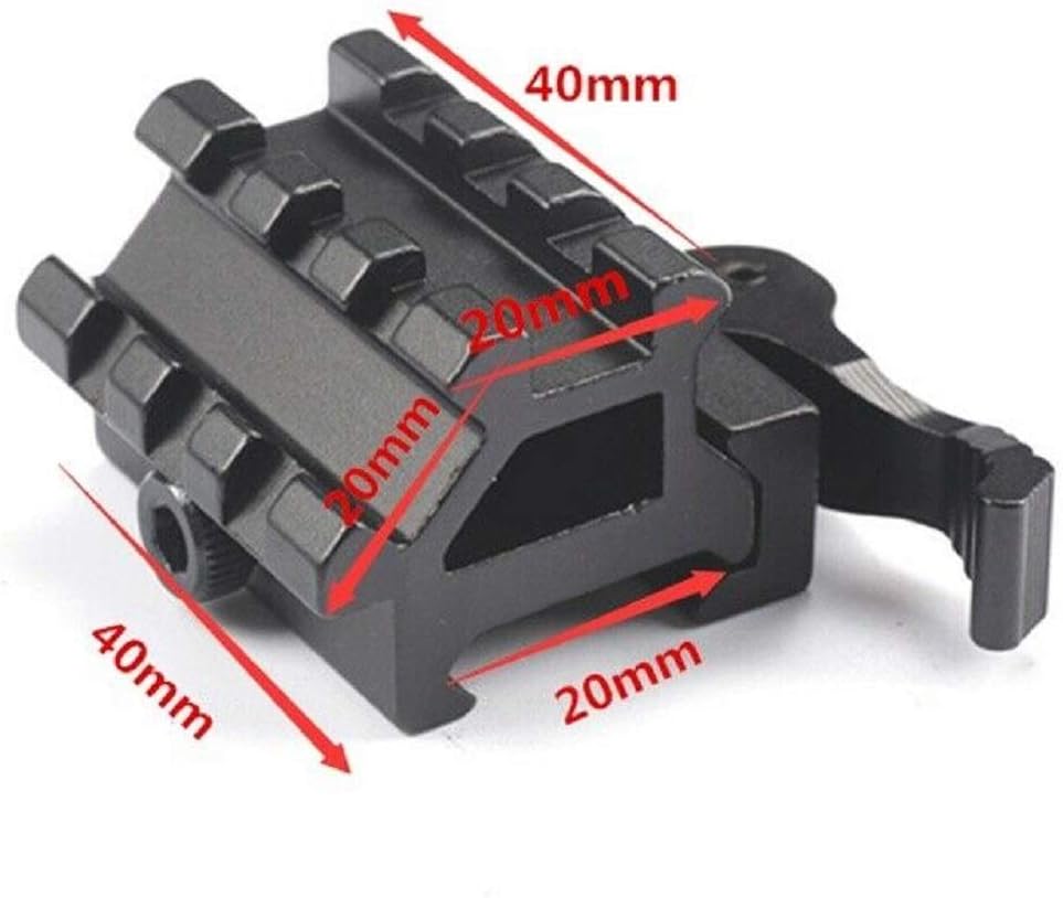 Gotical 3 Slots Dual Picatinny/Weaver Rail | 90 Degree and 45 Degree Double Rail Picatinny Riser Mount Quick Release | Tactical Dual Rail Picatinny (Pack of 1) : Sports & Outdoors
