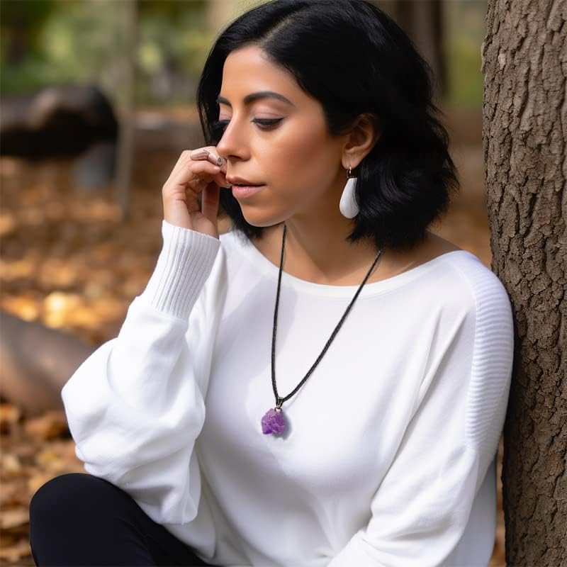 Miniatura 7 de Collar de cristal curativo de 7 chakras, dije de piedra de protección de energía electrónica de buena suerte con cadena ajustable, collares de