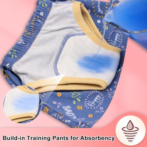 Image of MooMoo Baby Girls Potty Training Underwear 2 Packs Cotton Diaper Skirt for Potty Training Absorbent