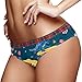 LENNEL Braguitas de Bikini para Mujer, elásticas, Divertidas, de Dinosaurio con patineta, música, Ropa Interior Suave, Bragas Hipster para Mujer, M