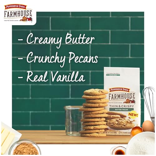 Image of Pepperidge Farm Farmhouse Thin & Crispy Butter Pecan Cookies,5.9 oz. Bag,(Pack of 3)