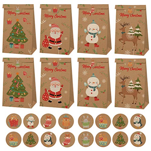 Amosfun 24 peças/1 conjunto de sacos de doces de Natal sacos de presente, lembrancinhas de festa, Na