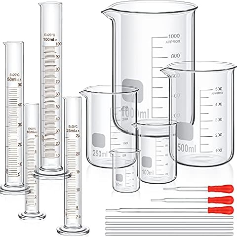 Set de Cilindro Graduado y Vaso de Precipitado de Laboratorio con Goteros y Varillas Cover