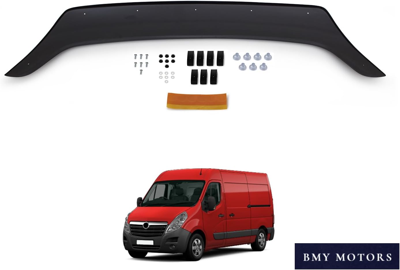 BMY Hood Deflector/Front Bug Shield Compatible for Opel Movano 2010-2021 Hood Guard Bonnet Protector | Particles & Bug | Car Accessories