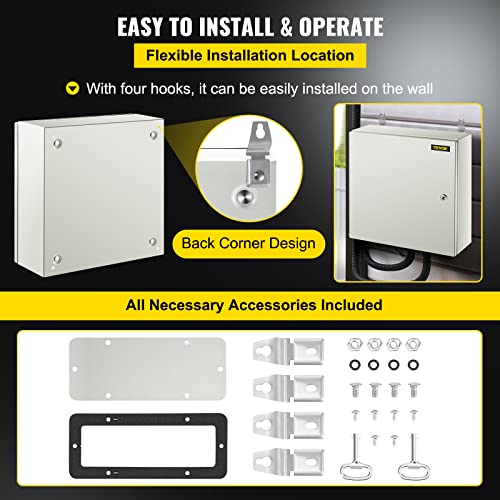 Vevor Nema Electrical Enclosure, 20 X 20 X 6'' Nema 4X Outdoor Electrical Box, Ip66 Waterproof & Dustproof Electrical Junction Box, With Mounting Plate #TOP5