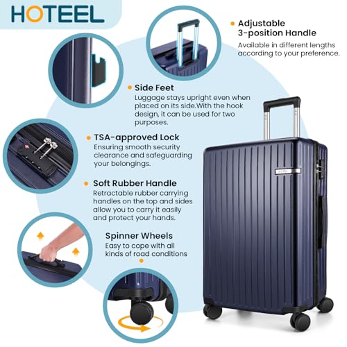 Valises rigides Hoteel | Set de 5 bagages ABS PC bleu foncé