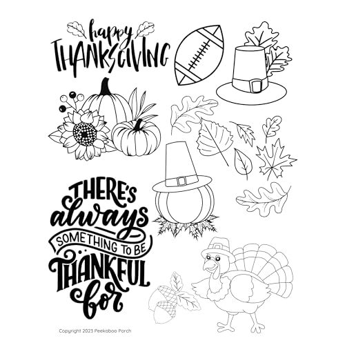 Image of Thanksgiving Fall Embroidery Design Transfers on Stick and Stitch Water Soluble Sewing Stabilizer Paper for Hand Embroidery Kit Thread Art Projects (Thanksgiving)