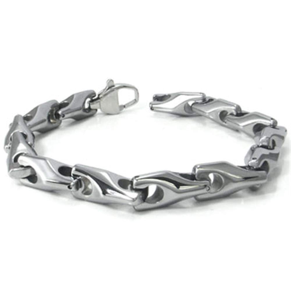 Titanium Kay Tungsten Carbide Men's Wheat Link Bracelet
