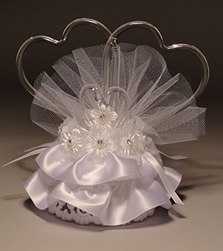 Wedding Cake Topper or Table Decoration "Rhinestone Swans and Hearts in Love" (6400)