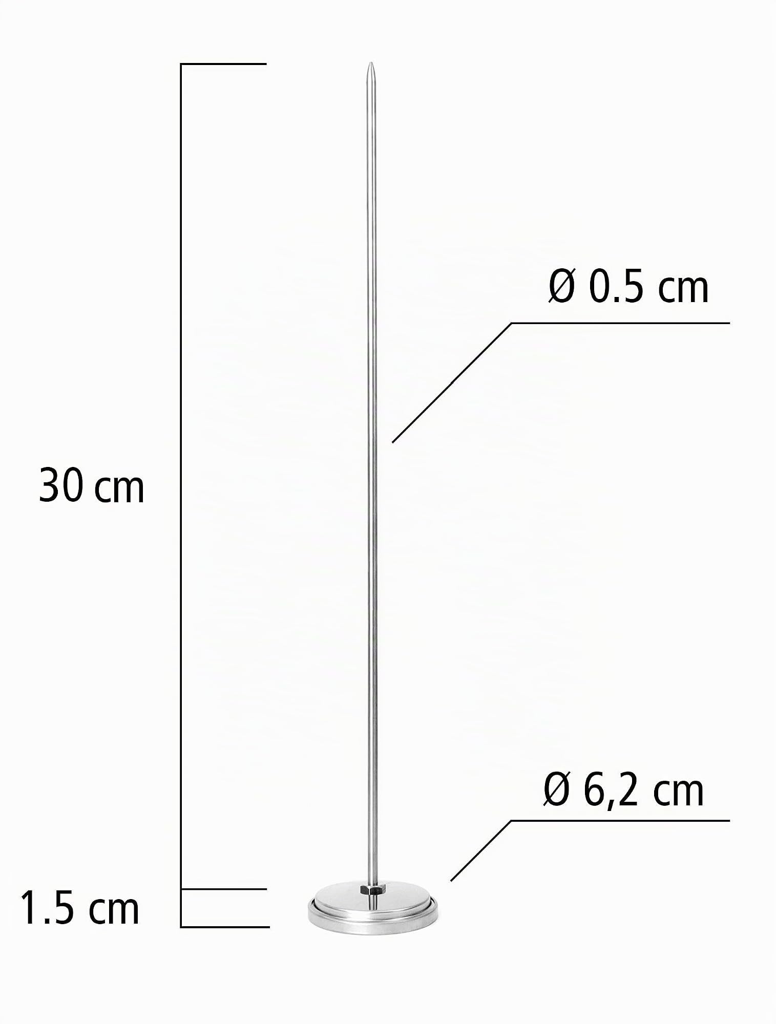 Lantelme Thermomètre de barbecue 500 °C Sonde à clip En acier inoxydable Pour four, four à pizza, four à bois Affichage analogique Thermomètre bimétallique (30cm)