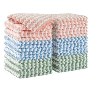 JOYMOOP 18 Pack Microfiber Cleaning Cloth, Kitchen Towels for Dish Drying Washing, Absorbent Streak Free Lint Free Rags for Cleaning, Reusable and Washable Towels - 9.84" x 9.84" JOYMOOP 18 Pack Microfiber Cleaning Cloth Kitchen Towels for Dish Drying Washing Absorbent Streak Free Lint Free Rags for Cleaning Reusable and Washable Towels 984 x 984