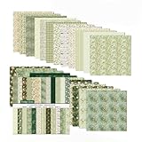 Scrapbook-Papier, 30,5 x 30,5 cm, Vintage-Scrapbook-Zubehör, 24 Blatt/24 Designs, doppelseitiges Papier, dekoratives Bastelpapier für Kartenherstellung, Fotoalbum, Tagebuch, Dekoration (grün, 30,5 x