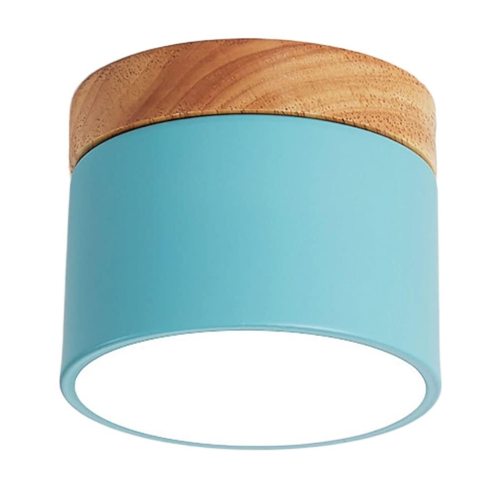 KHUKHU Round Downlight LED Ceiling Lamp Three-Color Dimmable Flush Mount Light Fixture Close to Ceiling Light Fixtures Corridor Decorative Light Home Nordic Entrance Hallway Macaron Light(A)