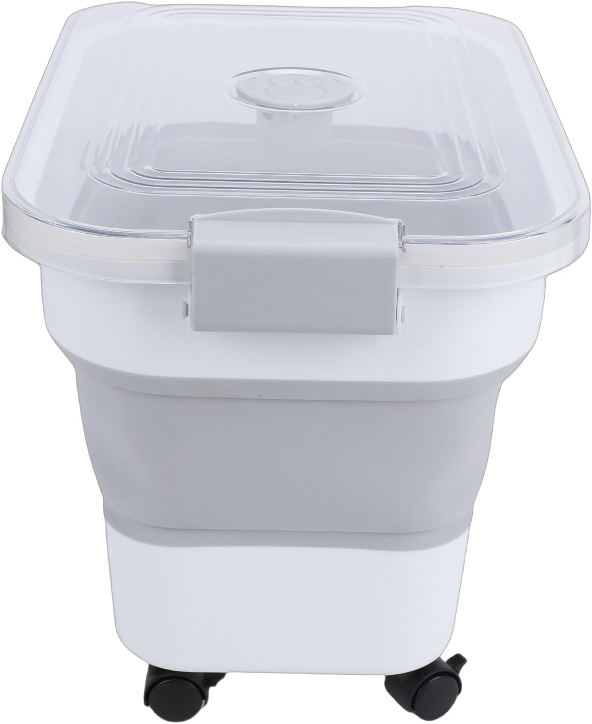 Collapsible Transparent Airtight Dog Food Container 20L Large Capacity Rice Storage Bin for Home Kitchen