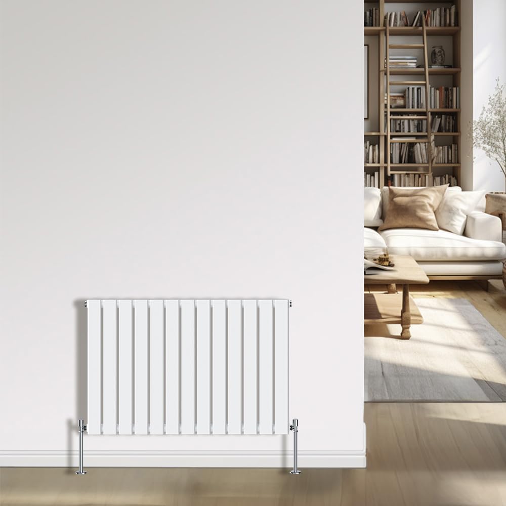 NRG Radiador moderno blanco 600x884mm Calentador de panel plano individual Diseñador de interiores Radiadores de baño horizontales