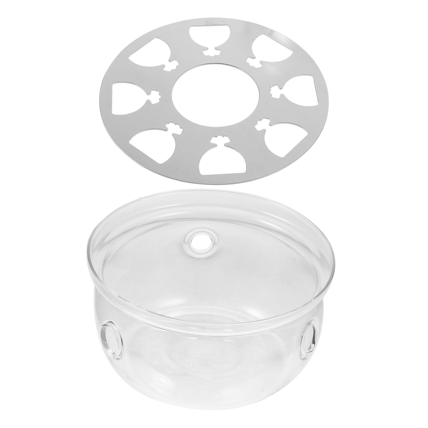 ULTECHNOVO Glass Teapot Warmer Stand Vintage Heat Preservation Base for Teapots Glass Material Compact Design for Home Office Tea House Cafe Elegant Tea Heating Tool