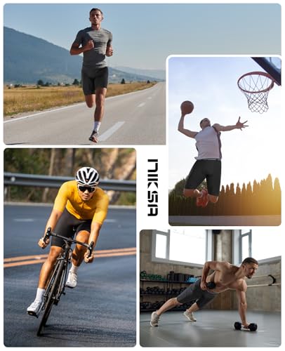 Niksa 1 Piezas Mallas Running Hombre Mallas Cortas Hombre Pantalones Cortos Entrenamiento con Bolsillo para Celular Secado Rápido Transpirable Pantalones Cortos, Negro, M - imagen 7