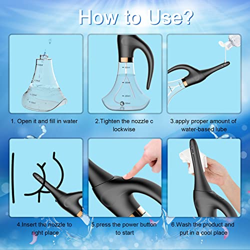 13 Oz Automatic Enema Kit With Easy Grip Design, Anti Back-Flow Enema Douche For Women Men Colon Cleansing Health Care Tool, Innovative Leakproof Douching Bottle Cleaner With 5 Sprinkler 5 Intensities #TOP4