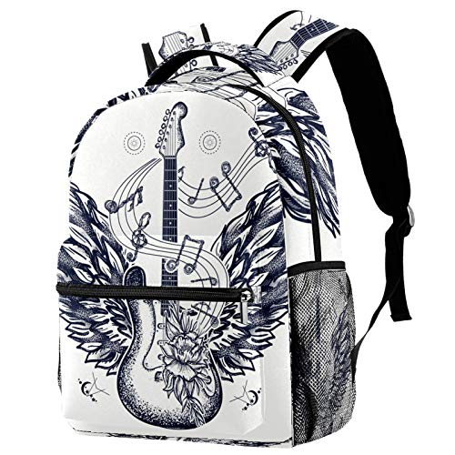 Mochila escolar con alas de águila para notas musicales  para senderismo  de viaje