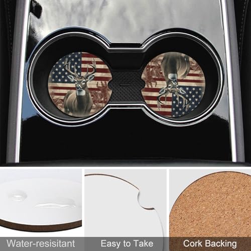 Posavasos para carros con diseño de bandera americana, 2 piezas miniatura 5