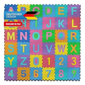 alle kinderen United ® Kids puzzel Mat – Kids tapijt speeltapijt onschadelijk speelmat EVA schuim Mat (XXL – cijfers en letters)