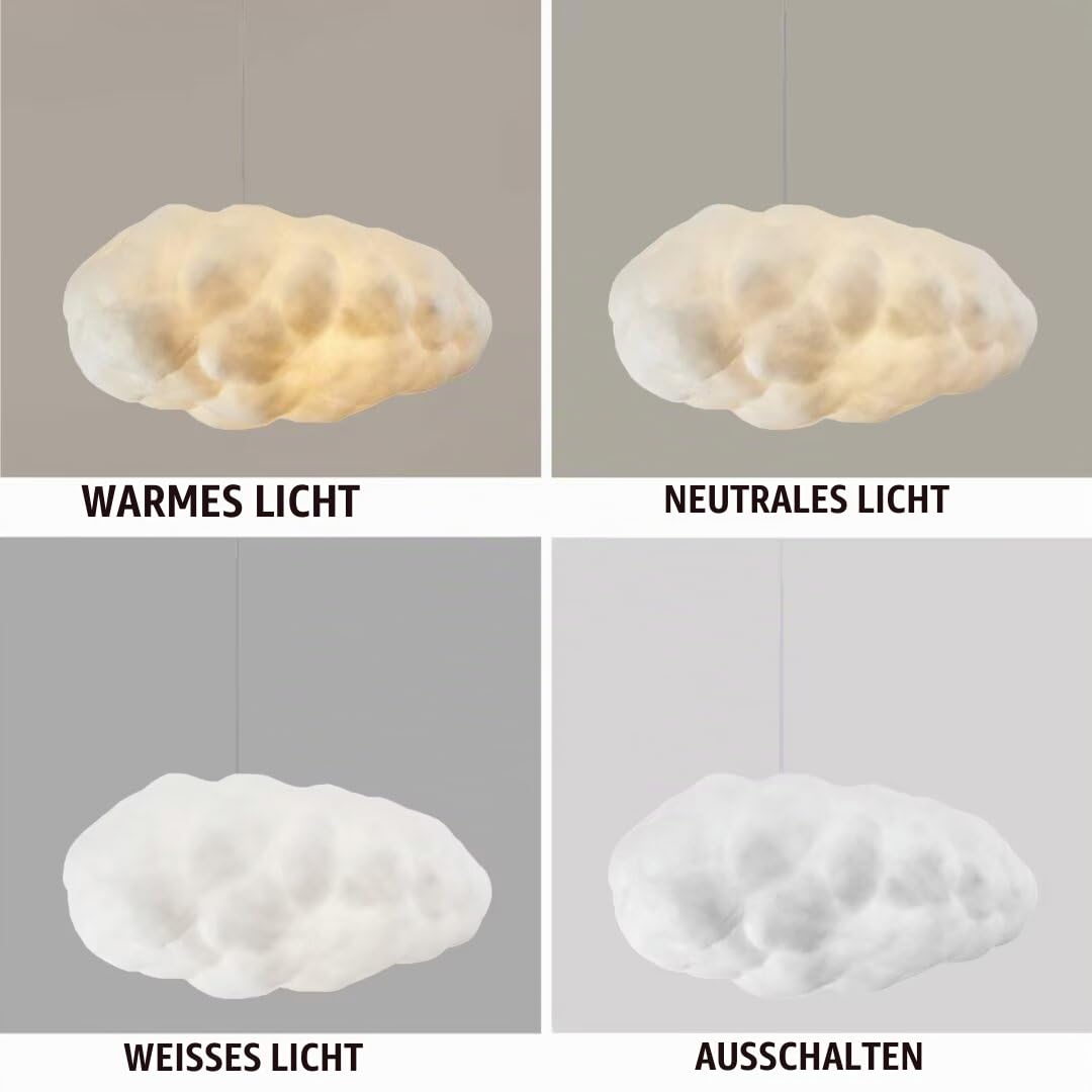 Simulation Cloud Pendelleuchte Kreative Baumwolle Cloud Kronleuchter Floating Cloud Deckenleuchte Dekorative Cloud Deckenleuchte Pendelleuchte Cloud für Schlafzimmer, Esszimmer, Flur