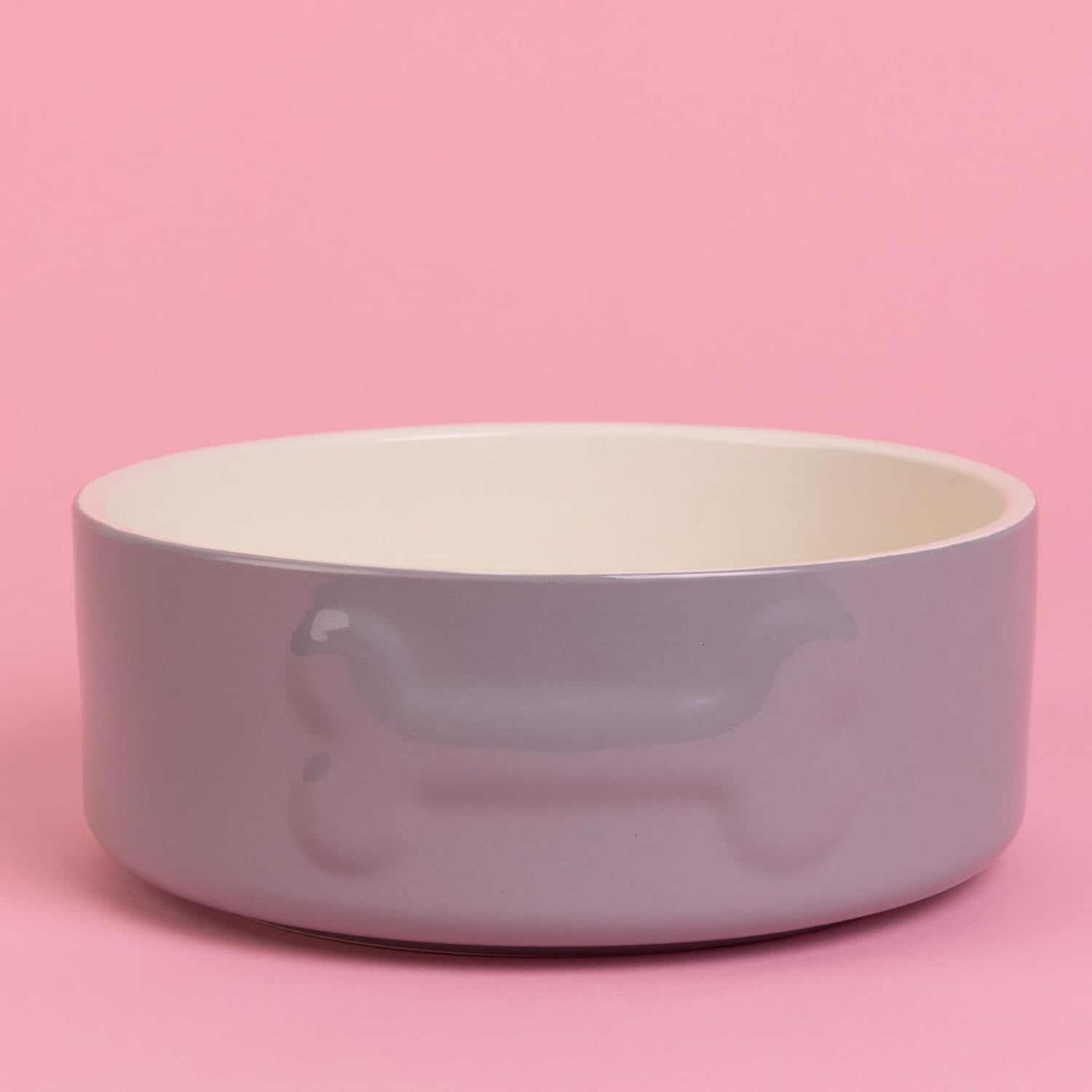 Mason Cash: Embossed Bone Dog Bowl - Gray - 8", 50.7oz - Durable Ceramic Food & Water Dish, Microwave & Dishwasher Safe, Pet Meal Feeding & Hydration