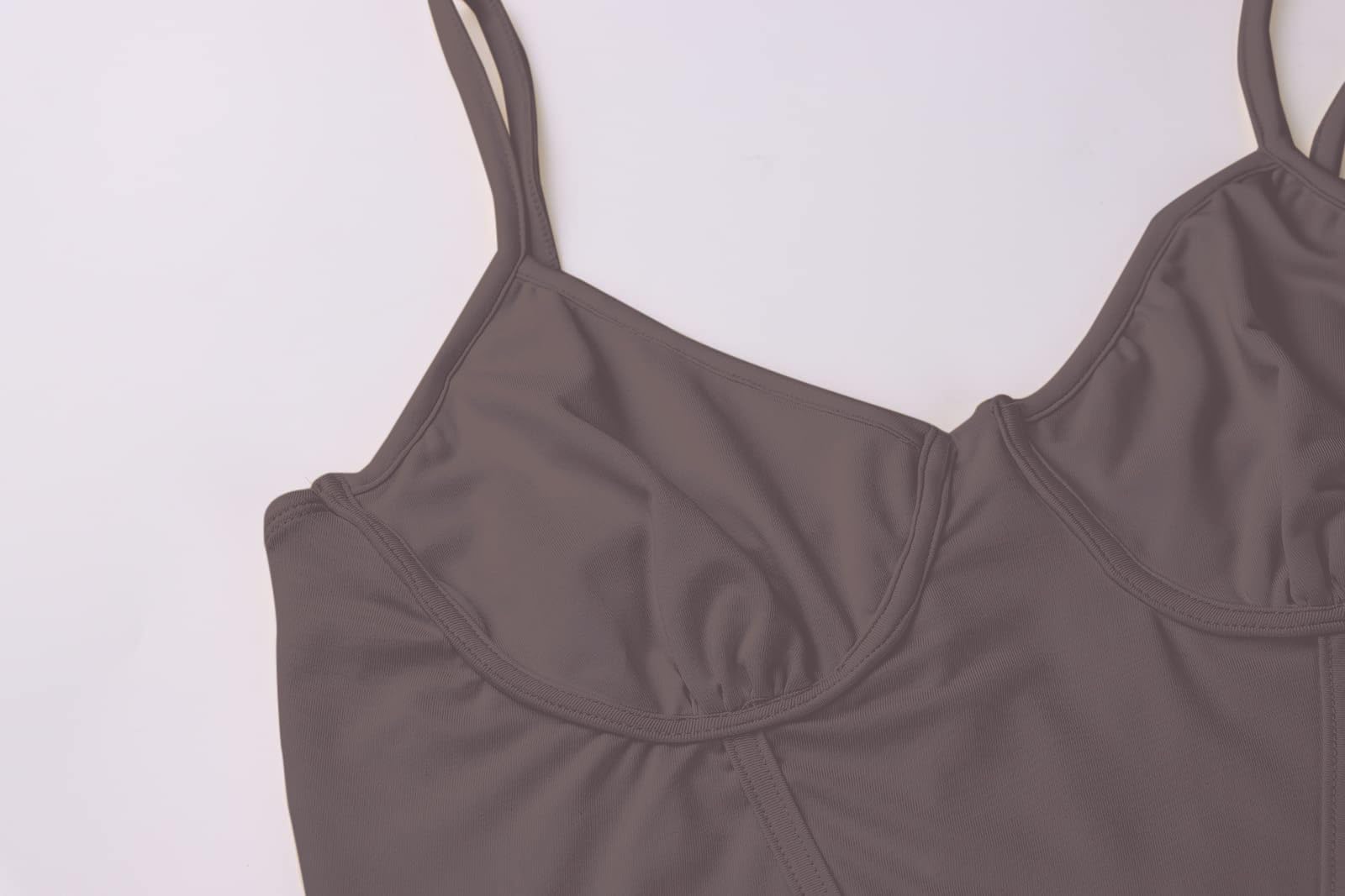 Meladyan Women Sexy Long Sleeve Mesh Crop Top Solid Cover Up Spaghetti Strap Slim Fit Corset Cami 2 pieces Clubwear